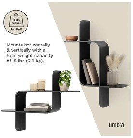 Scaffale a castello in legno di gomma nero 62 cm Montage - Umbra