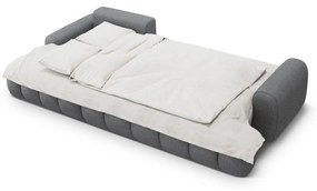 Divano angolare grigio allungabile/con contenitore (con penisola a sinistra/con chaise lounge) Linz – Cosmopolitan Design