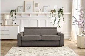 Divano grigio/marrone allungabile con rivestimento in velluto a coste 195 cm Monaco – Bobochic Paris