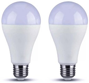 2 PZ Lampada A Led E27 A65 18W 2000LM Bianco Neutro 4200K