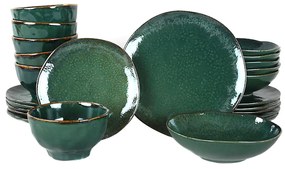 Set 24 pezzi tavola in ceramica verde