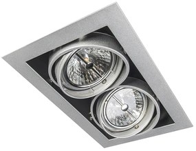 Faretto da incasso in acciaio AR111 orientabile 2 luci - Oneon