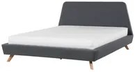 Letto rivestimento in tessuto grigio Gambe in legno chiaro 160 x 200 cm Retro