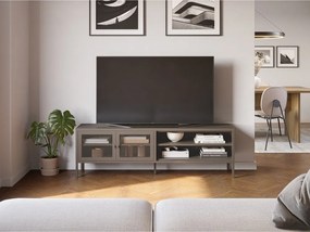 Mobile TV grigio in metallo 160x50x35 cm Fayna – Marckeric