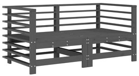 Set Salotto da Giardino 7 pz Grigio in Legno Massello di Pino