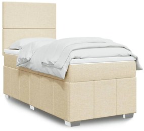 Giroletto A Molle Con Materasso Crema 90x190 Cm İn Tessuto /