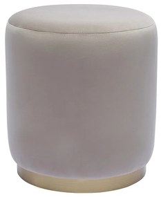 Pouf rotondo in velluto color talpa e metallo dorato D40 cm AMAYA