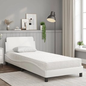 Letto con materasso bianco 90x200 cm in similpelle