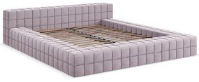 Letto matrimoniale imbottito in lavanda con griglia 140x200 cm Akela - Makamii