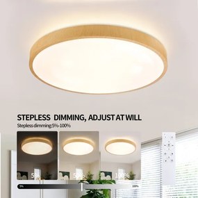 Brilagi-LED Lampada dimmerabile GLASS POOL DOUBLE LED/60W/230V 50 cm, finitura effetto legno + telecomando