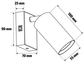 Brilagi - Faretto da parete SELE 1xGU10/30W/230V bianco