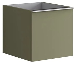 Struttura semi colonna da bagno Pixel 1 cassetto laccato opaco verde salvia L 40 x H 40 x P 45.5 cm