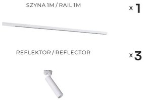 Zuma Line 3559 - Faretto per sistema a binario LULU 3xGU10/35W/230V bianco