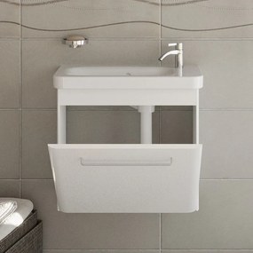 Kamalu - Mobiletto bagno 60 cm profondità ridotta colore bianco | LAC-IRIS-60-B
