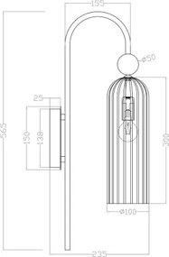 Lampada da parete PIEGA 1xE14/40W/230V ottone/bianco