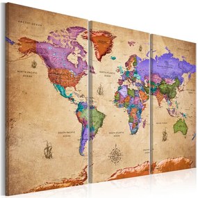 Quadro Colourful Travels (3 Parts)  Colore colorful, Dimensioni e Misure 90x60