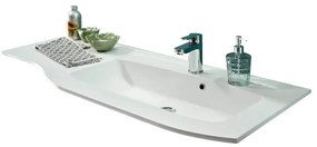 Lavabo a incasso rettangolare Neo Moon L 121 x H 2.5 cm in resina bianco