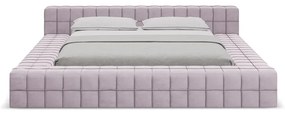 Letto matrimoniale imbottito in lavanda con griglia 160x200 cm Akela - Makamii