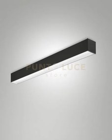 Turner plafoniera nera a led 29w 3000k 3470lm prismatic ip40 100cm