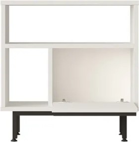 Tavolino Laterale Per Divano Da Salotto Multiuso 60x25x60 Ocean Bianco