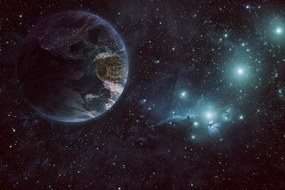 Carta da parati – Spazio e globo terrestre