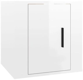 Set di Mobili Porta TV 2 pz Bianco Lucido in Legno Multistrato