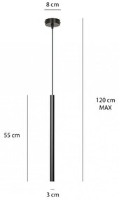 Lampada a Sospensione SELTER 1 BLACK, WHITE e GOLD Colore del corpo Nero