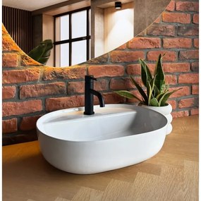 REA-U4620 - Lavabo da appoggio AURA 38,5x50,5 cm ceramica/bianco lucido