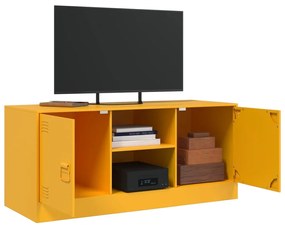 Mobile porta tv giallo senape 99x39x44 cm in acciaio