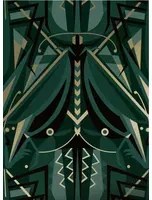 KEK Amsterdam Carta da parati Art Deco Animaux Grasshopper Gold - Green