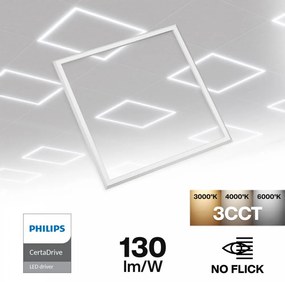 Pannello LED a Cornice 60x60 44W, CCT, 130lm/W, No Flickering - PHILIPS CertaDrive Colore Bianco Variabile CCT