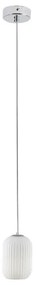 Lampadario Glamour Rebecca cromo paralume bianco E27 Ø30cm NOVECENTO