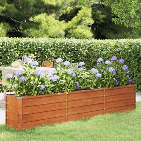 Letto Rialzato Da Giardino Ruggine 240x40x45 Cm Acciaio Corten /