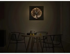 Li-Go 5652/DUB2 - Orologio LED dimmerabile LED/10W/5V 20000 mAh 42x42 cm rovere+ telecomando