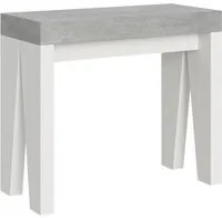 Consolle Allungabile 90-196x40x77 cm in Nobilitato Grigio e Bianco