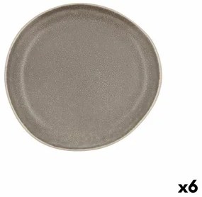 Piatto da pranzo Bidasoa Gio Irregolare Grigio Ceramica 20 cm (6 Unità)