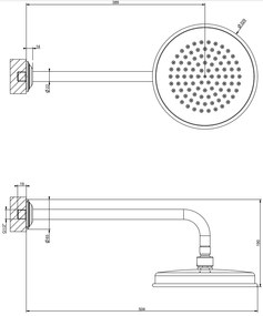 Soffione doccia tondo 20 cm a parete orientabile cromo venti20 65148 gessi