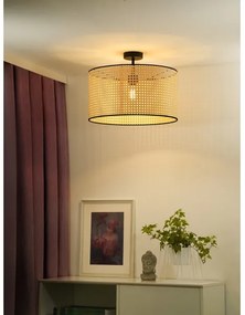 Duolla - Lampadario a plafone ROLLER RATTAN 1xE27/15W/230V diametro 45 cm beige/nero