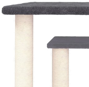Pali tiragraffi per gatti con piattaforme grigio scuro 50 cm
