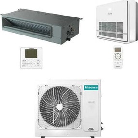 Climatizzatore Condizionatore Hisense Console + Canalizzabile R32 Dual Split Inverter 12000 + 18000 BTU con U.E. 3AMW72U4RJC Classe A++/A+