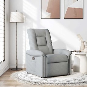 Poltrona Reclinabile İn Tessuto Grigio Chiaro /