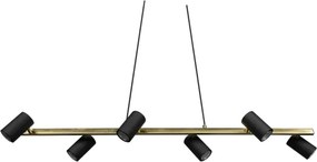 Trio - Lampadario a sospensione con cavo MARLEY 6xGU10/35W/230V nero/oro