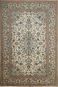 Kashan Tappeto 300x200 Beige (Iran) Annodato A Mano