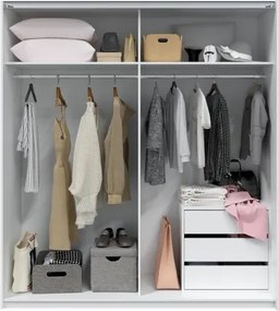 Armadio 2 Ante Scorrevoli 180x60x200 Bianco E Rovere ARM182