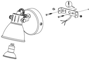 Eglo 98397 - Luce Spot da parete a LED SERAS 1xGU10/3,3W/230V