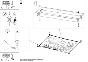 Lampada da Soffitto in Tessuto 2xG13 85W LUNA 1 Bianca