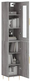 Credenza grigio sonoma 34,5x34x180 cm in legno multistrato