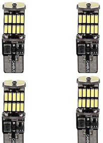 4 Pezzi Lampada Led T10 W5W 24 SMD 4014 12V 24V 2.5W 380lm Bianco Freddo 6500K Adatto per Auto e Camion H 33mm