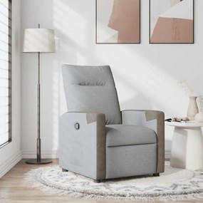 Poltrona Reclinabile İn Tessuto Grigio Chiaro /