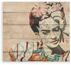 Cartello da parete in legno di pino, 40 x 60 cm Collage of Frida - Madre Selva
